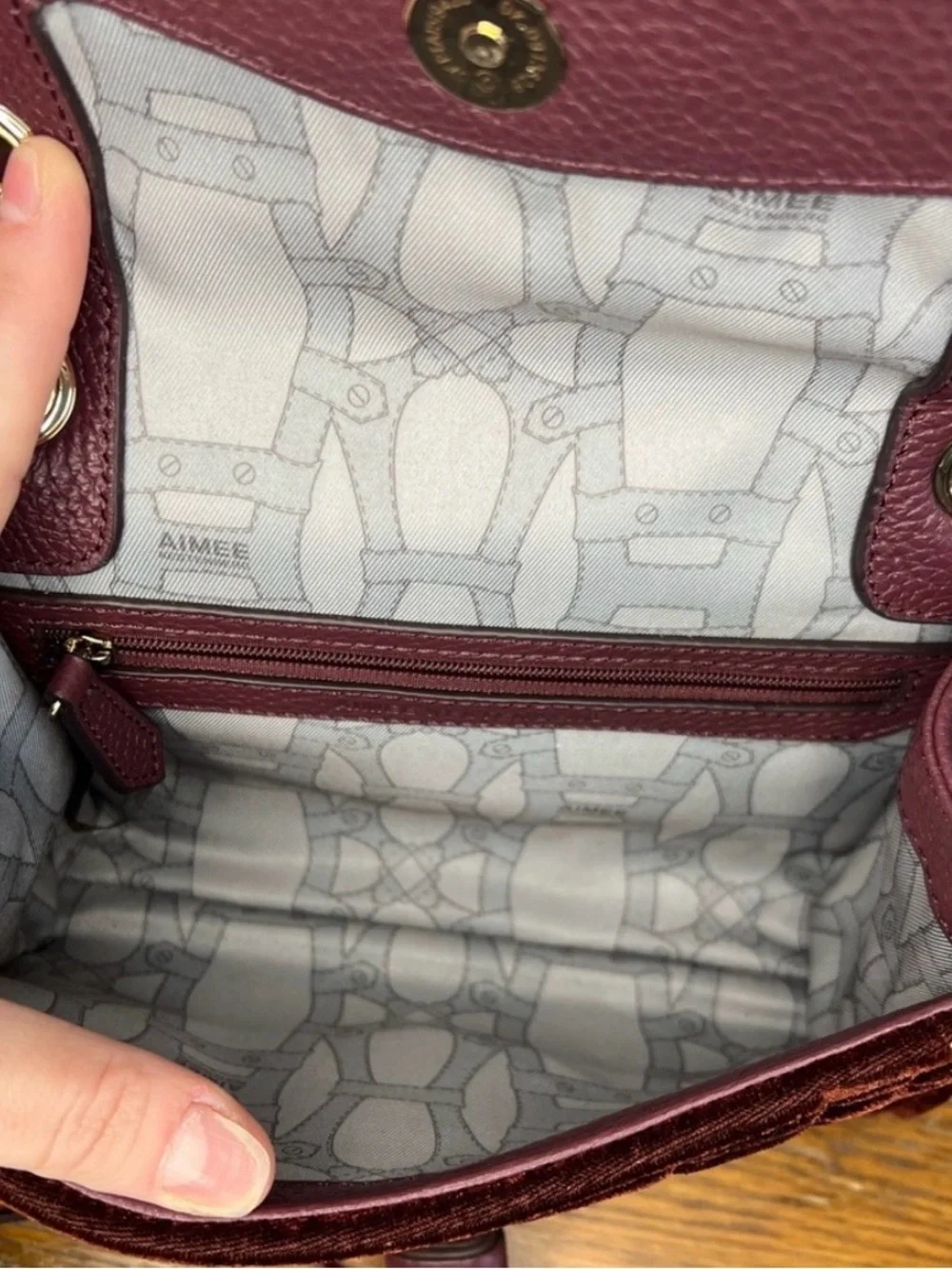 Aimee Kestenberg Wine Velvet Quilted Shoulder Bag with Tassel